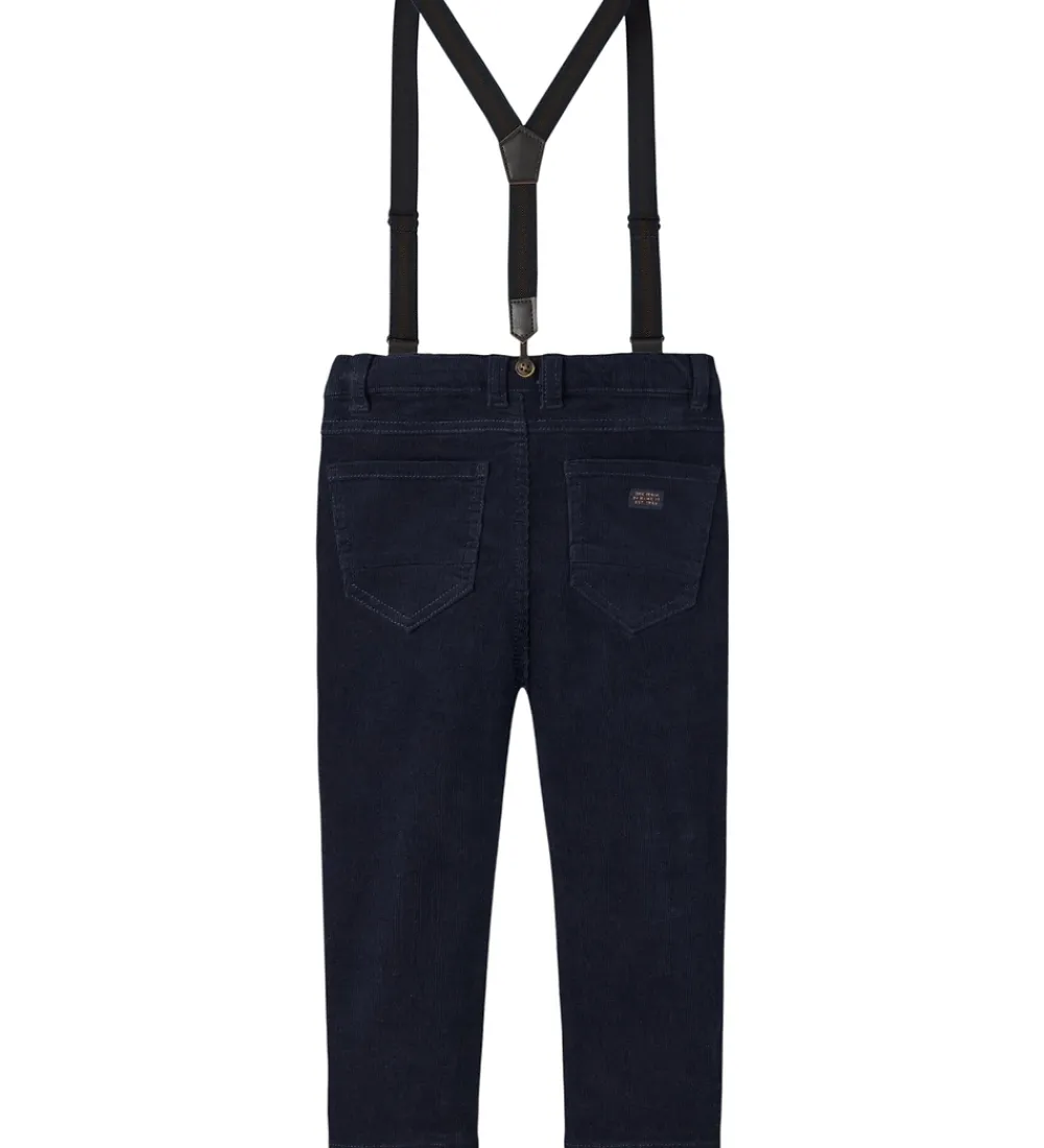 Name It Juletøj|Bukser Og Jeans*Fløjlsbukser - NmmRyan - Slim - Navy Blazer