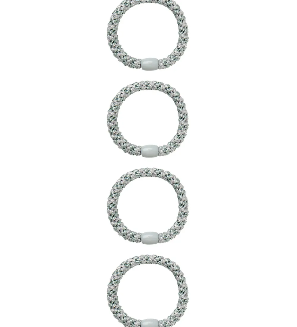 Name It Hårelastikker*Hårelastikker - NkfAcc - 4-pak - Aqua Gray m. Glitter