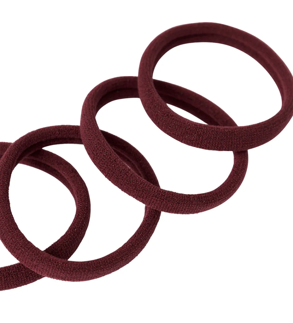 Name It Hårpynt*Hårelastikker - NkfRiga - 4-pak - Burgundy/m. Glitter