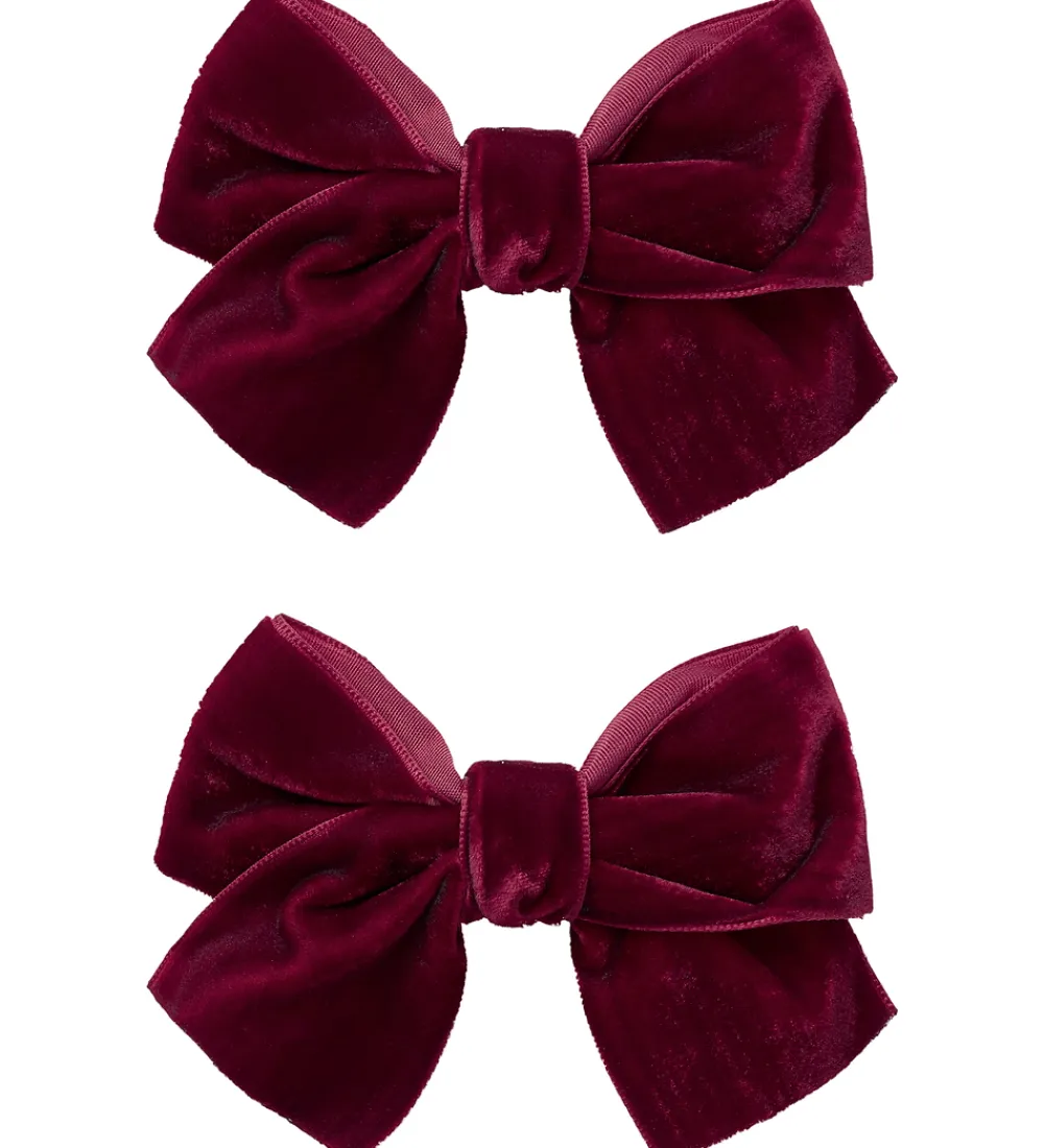 Name It Hårspænder|Hårpynt*Hårklemme - 2-pak - NmfRelvet - Burgundy