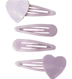 Name It Hårspænder|Hårpynt*Hårspænder - 4-pak - NmfRosa - Keepsake Lilac/HEARTS