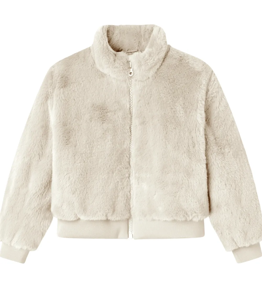 Name It Fleece*Jakke - Imiteret Pels - NkfMila - Moonbeam