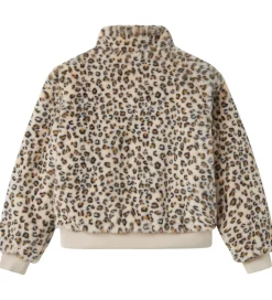 Fleece-Name It Jakke - Imiteret Pels - NkfMila - Oxford Tan/Leo