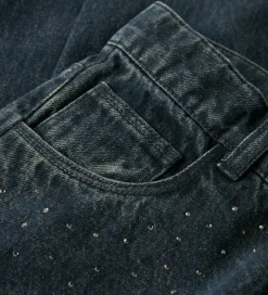 Name It Bukser Og Jeans|Pigetøj*Jeans - NkfRose - Dark Midnight Denim m. Rhinsten