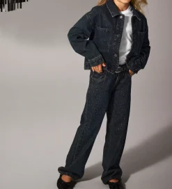 Name It Bukser Og Jeans|Pigetøj*Jeans - NkfRose - Dark Midnight Denim m. Rhinsten