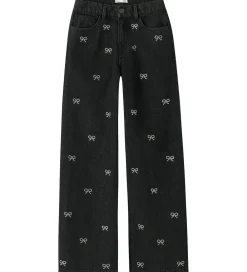 Juletøj|Bukser Og Jeans-Name It Jeans - NkfRose - Dark Grey Denim m. Sløjfer