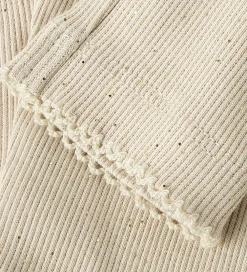 Leggings-Name It Leggings - Rib - NbfRosally - Cement m. Glimmer