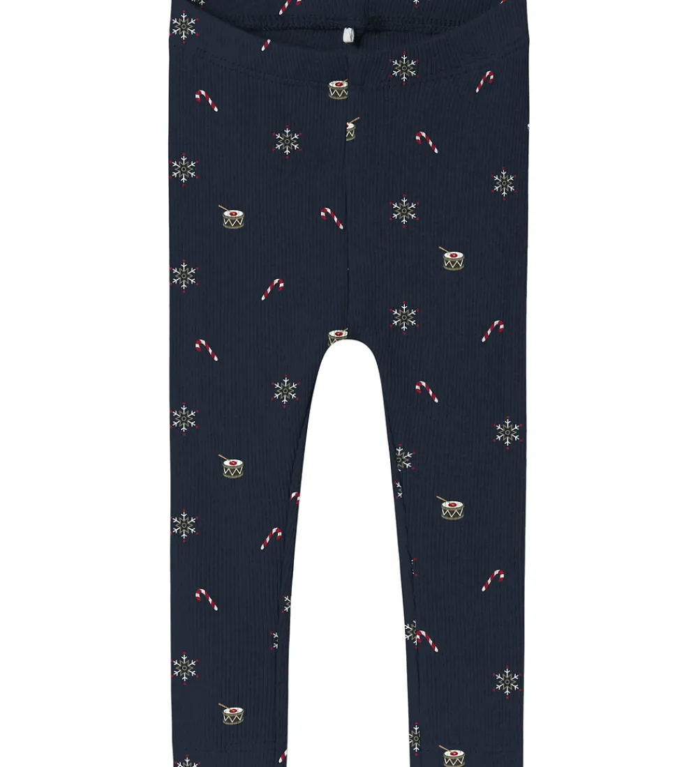 Leggings-Name It Leggings - Rib - NbnRoko - Navy Blazer