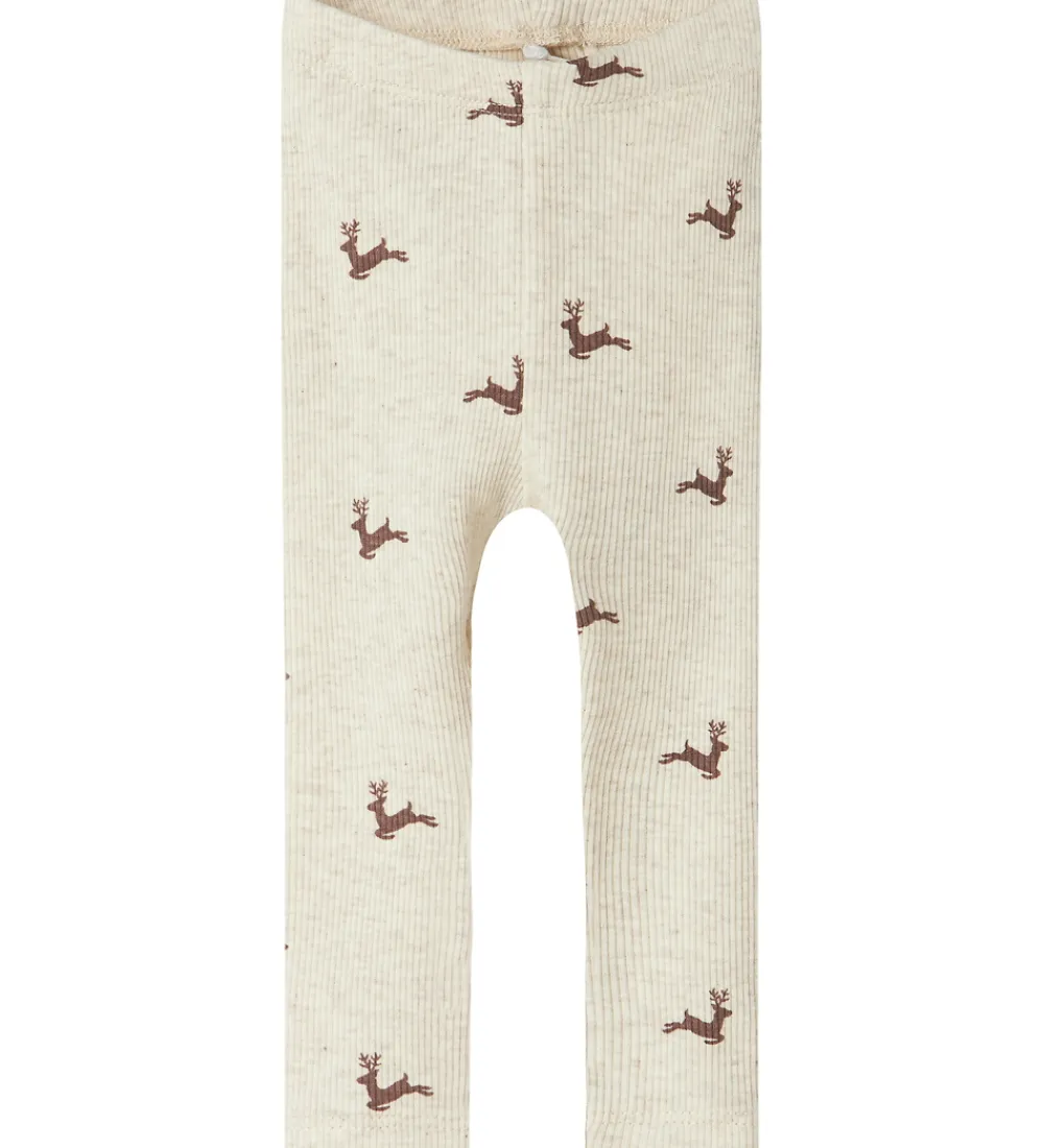 Leggings-Name It Leggings - Rib - NbnRoko - Peyote Melange