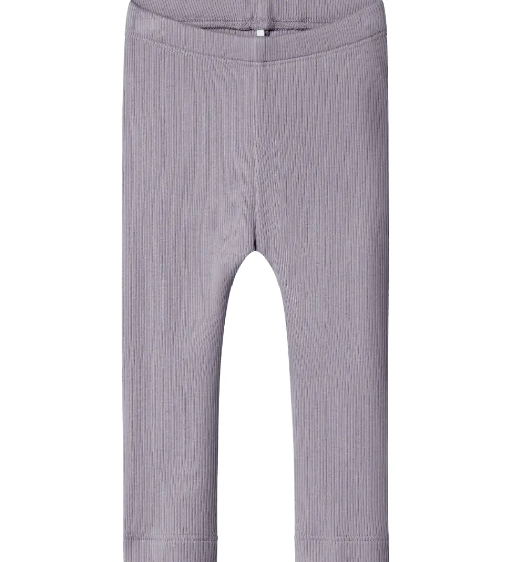 Name It Leggings|Unisex-Tøj*Leggings - Rib - NbnKab - Lavender Gray