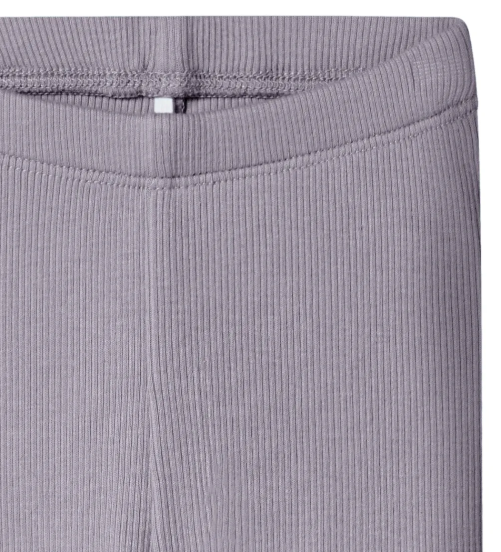 Name It Leggings|Unisex-Tøj*Leggings - Rib - NbnKab - Lavender Gray