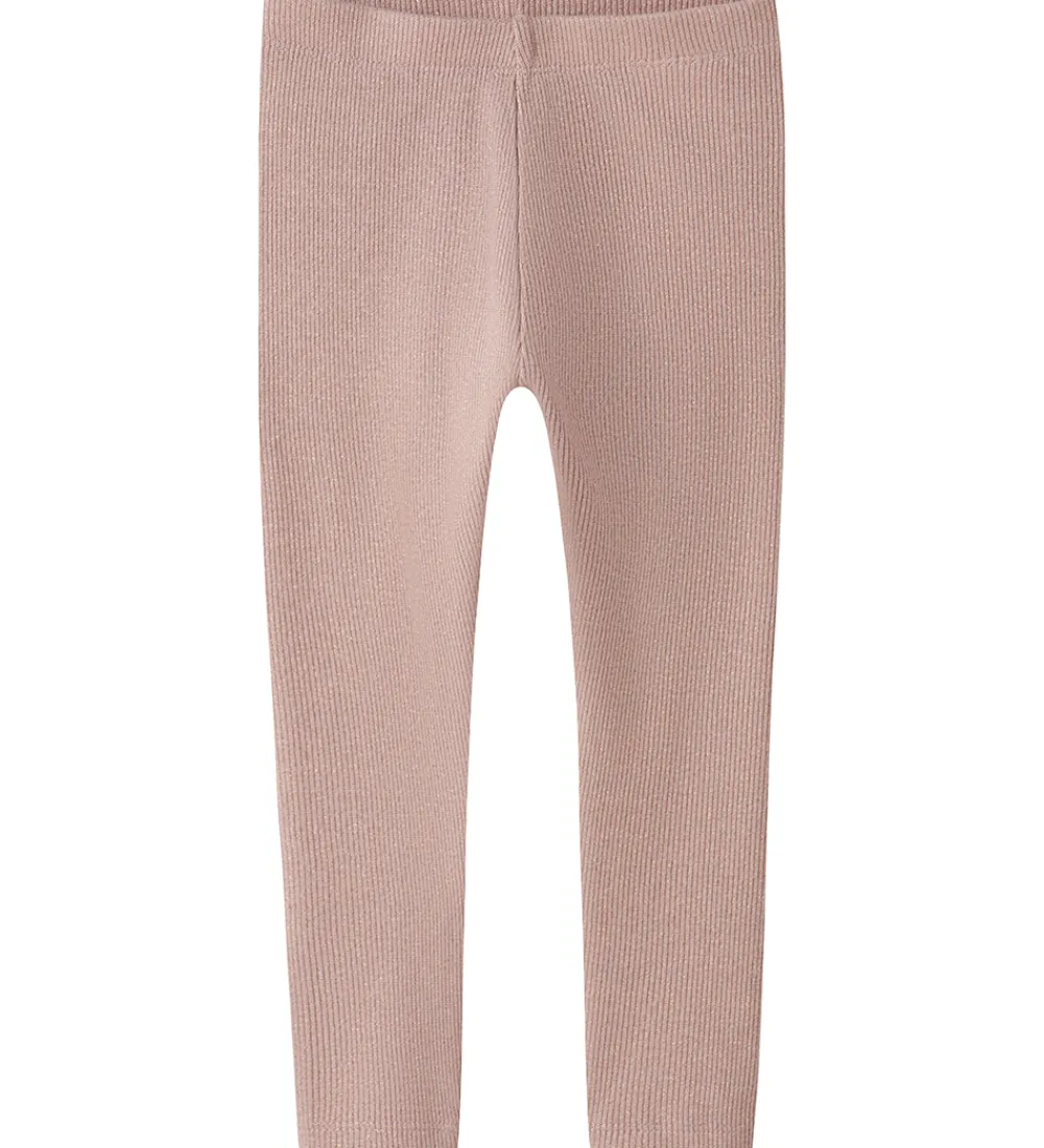 Leggings-Name It Leggings - Rib - NmfSiclo - Keepsake Lilac m. Glimmer