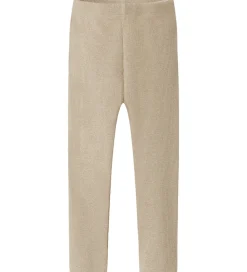Name It Leggings*Leggings - Rib - NmfSiclo - Cement m. Glimmer