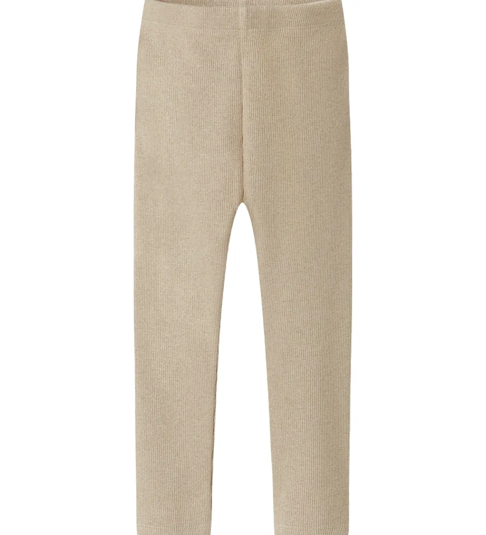 Name It Leggings*Leggings - Rib - NmfSiclo - Cement m. Glimmer