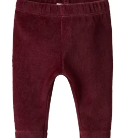 Leggings-Name It Leggings - Velour - NbfRoxy - Burgundy
