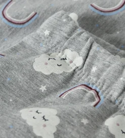 Leggings-Name It Leggins - NmfDavina - AOP - Grey Melange/Rainbow Clouds