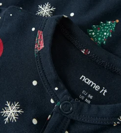 Name It Nattøj*Natdragt - NbnVismas - Navy Blazer/Xmas AOP Navy