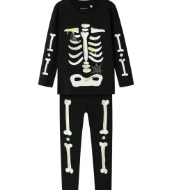 Name It Halloween*Nattøj - 2-delt - Glow - NmnOwen - Sort/Lemonade