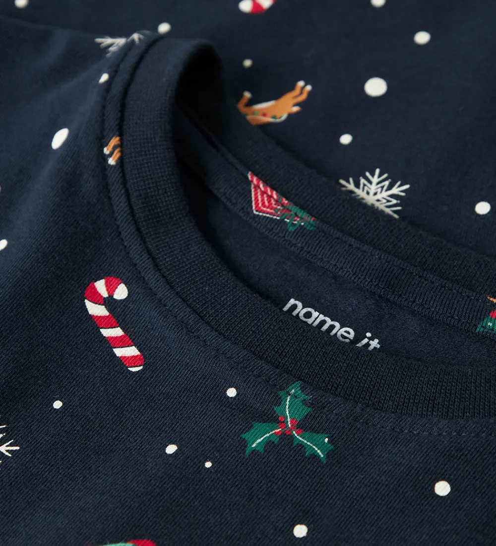 Name It Nattøj*Nattøj - 2-Delt - NmnVismas - Navy Blazer/Xmas AOP Navy