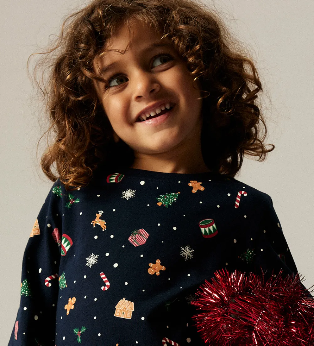 Name It Nattøj*Nattøj - 2-Delt - NmnVismas - Navy Blazer/Xmas AOP Navy