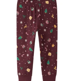 Nattøj-Name It Nattøj - 2-Delt - NmnVismas - Burgundy/Xmas - AOP