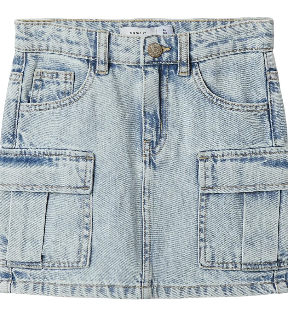 Nederdele-Name It Nederdel - Denim - NkfMillie - Cargo - Light Blue Bleach