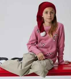 Huer Og Hatte-Name It Nissehue - Strik - NknRinjaha - Jester Red m. Glimmer
