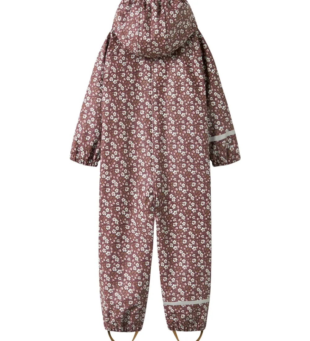 Regntøj-Name It Regndragt m. Fleece - NmfDry10 - Fig m. Blomster