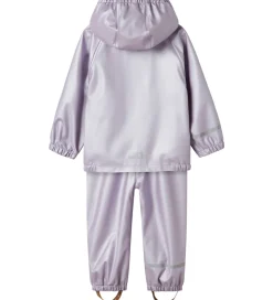 Name It Regntøj*Regntøj m. Seler - NmfDry10 - Metallic - Misty Lilac