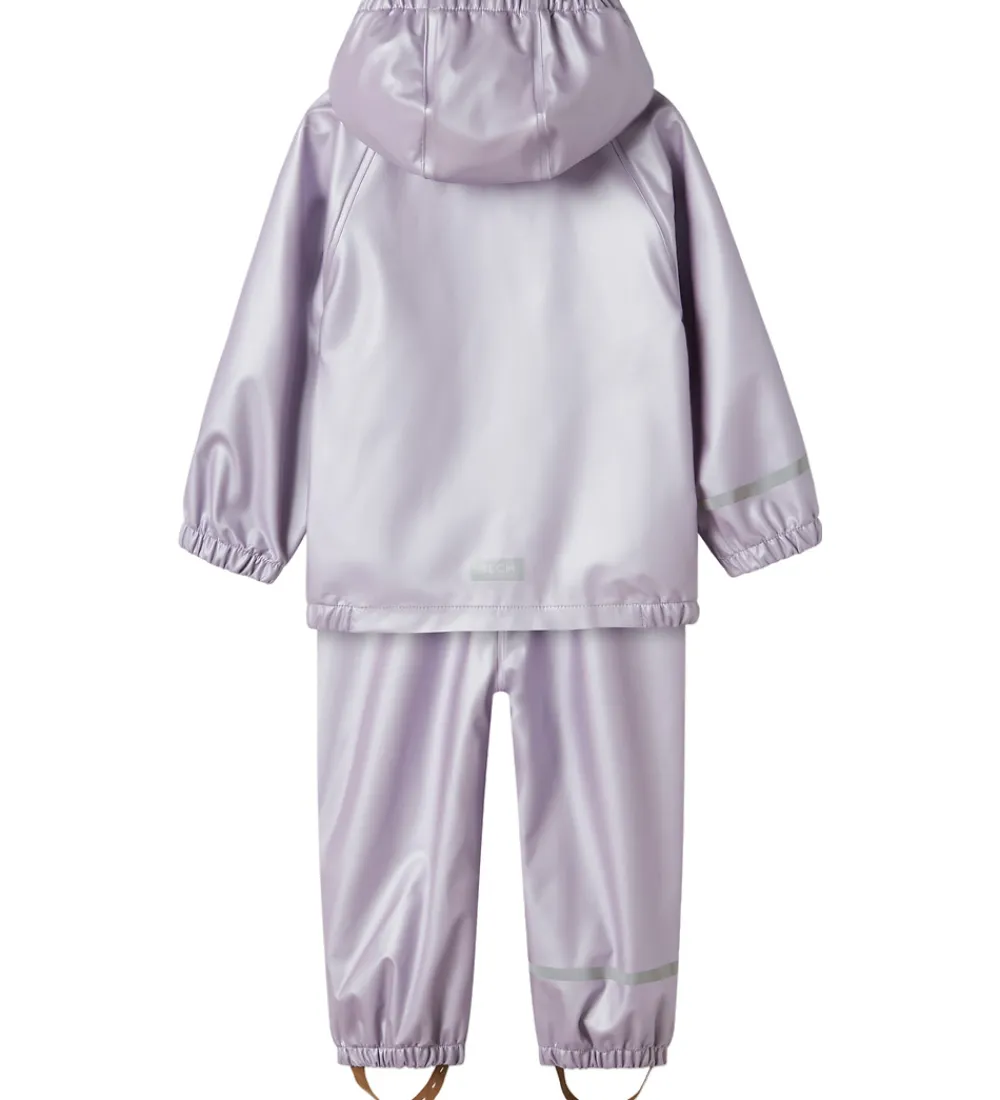 Name It Regntøj*Regntøj m. Seler - NmfDry10 - Metallic - Misty Lilac