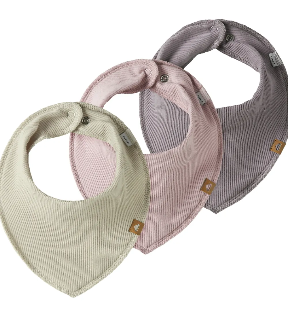 Savlesmække-Name It Savlesmække - 3-pak - NbfYvetteliona - Rosa/Lilla/Beige
