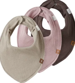 Name It Savlesmække*Savlesmække - 3-pak - Rib - NbfYvette - Rosa/Beige/Brun