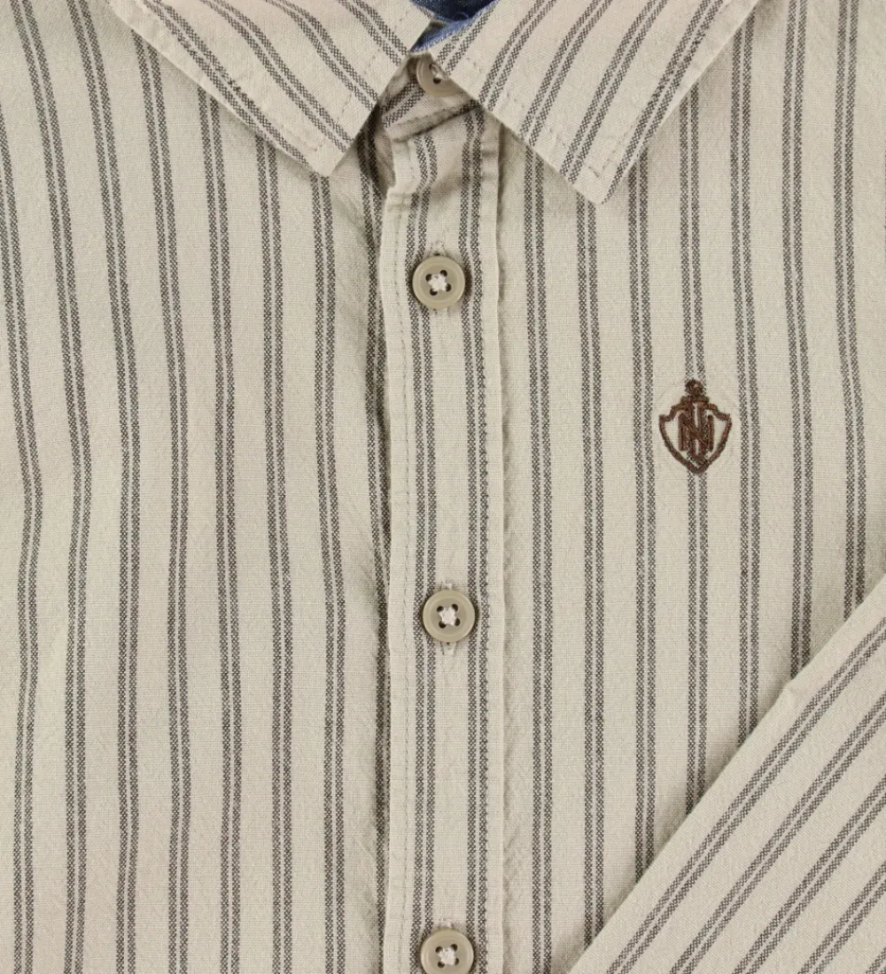 Skjorter-Name It Skjorte - NmmRekid - Island Fossil/Thin Stripe