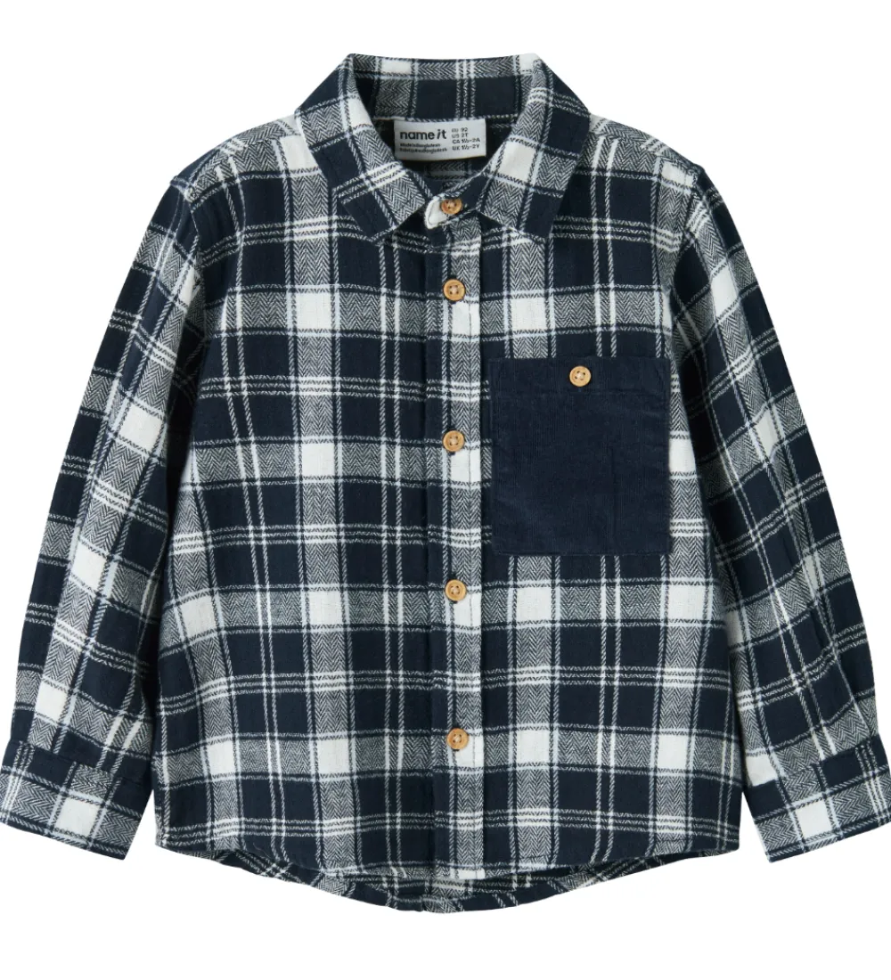 Skjorter-Name It Skjorte - NmmSanto - Navy Blazer