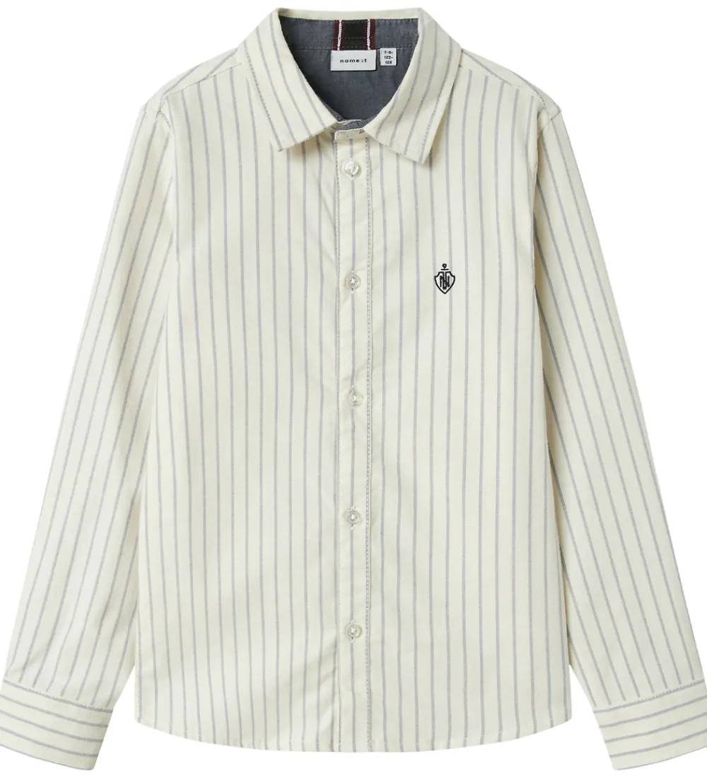 Skjorter-Name It Skjorte - Noos - NkmNewsa - Jet Stream Stripes/Navy Blaz