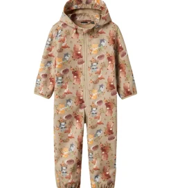 Softshell-Name It Softshelldragt - NbnAlfa08 - Oxford Tan/Woodland