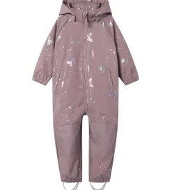 Softshell-Name It Softshelldragt m. Fleece - Noos - NmfAlfa08 - Elderberry