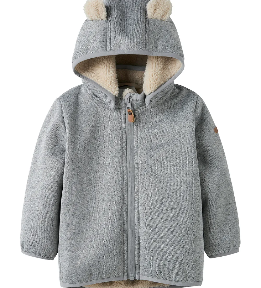 Name It Softshell*Softshelljakke m. Fleece - NbnMada08 - Grey Melange m. Ø