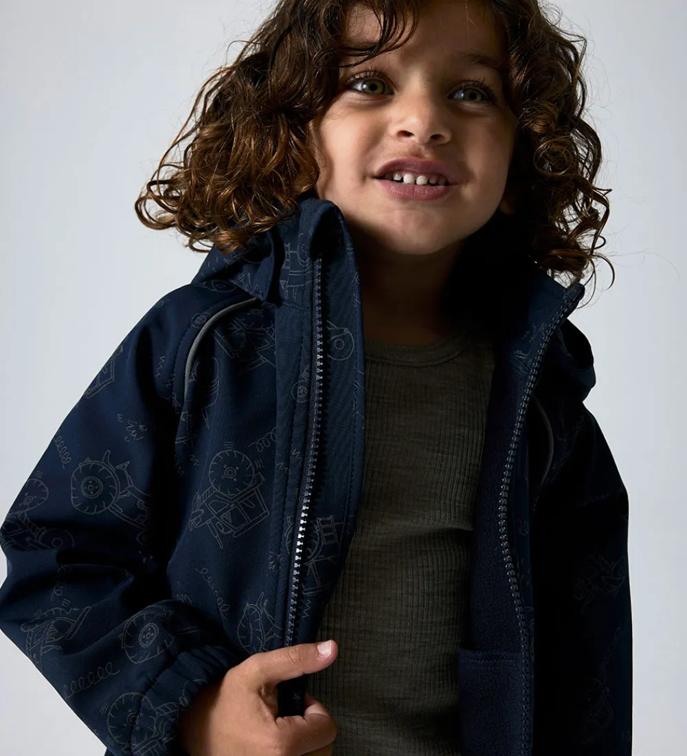 Name It Softshell*Softshelljakke m. Fleece - NmmAlfa08 - Dark Sapphire m.