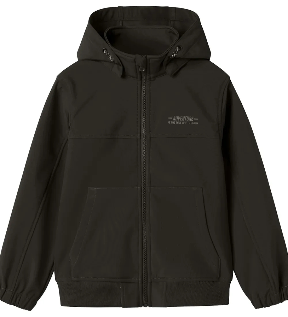 Softshell-Name It Softshelljakke m. Fleece - NkmAlfa08 - Cool Block - Sort