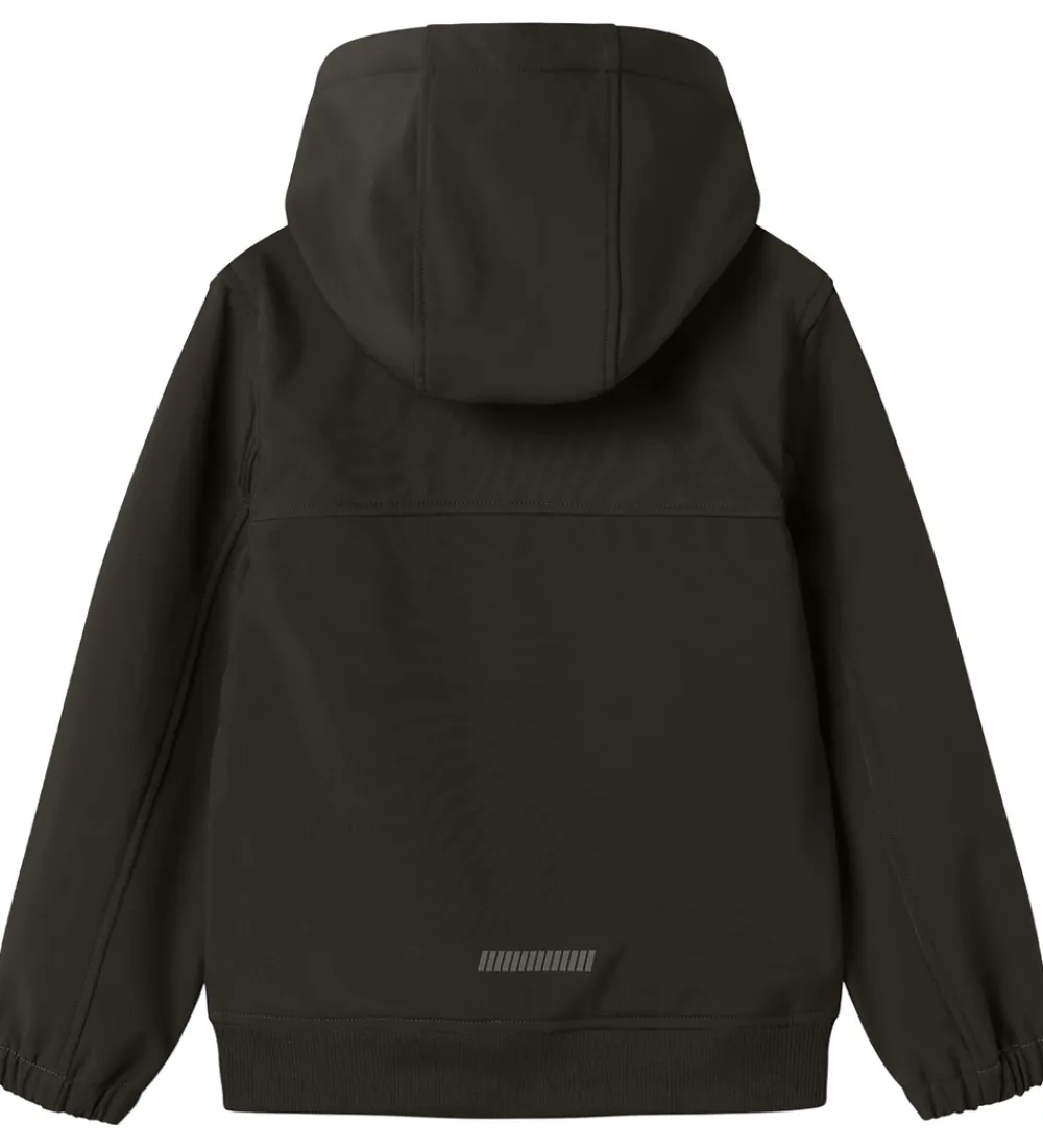 Softshell-Name It Softshelljakke m. Fleece - NkmAlfa08 - Cool Block - Sort