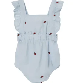 Name It Sommerdragter*Sommerdragt - NbfFerilla - Chambray Blue m. Mariehøner