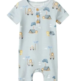 Sommerdragter-Name It Sommerdragt - NbmHelp - Pearl Blue m. Print