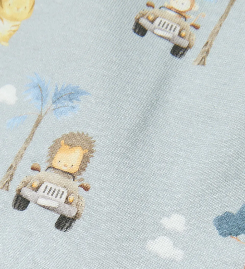 Sommerdragter-Name It Sommerdragt - NbmHelp - Pearl Blue m. Print