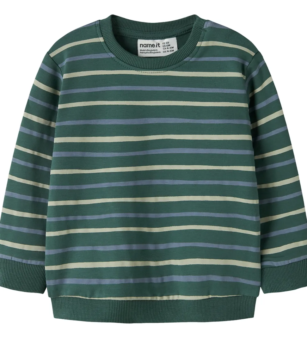 Name It Sweatshirts*Sweatshirt - NbmVimmer - Bistro Green/Stripes