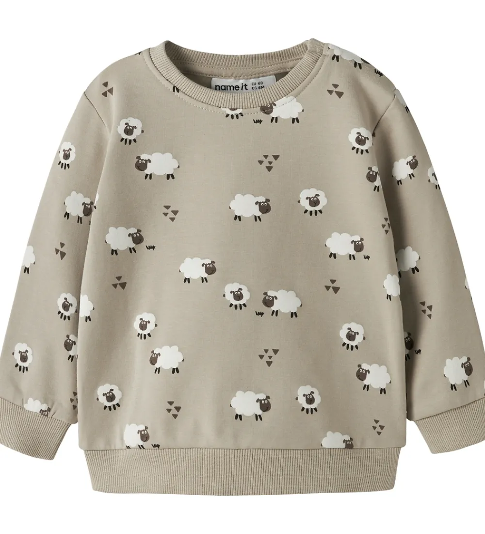 Sweatshirts-Name It Sweatshirt - NbmVimmer - Island Fossil/Sheep