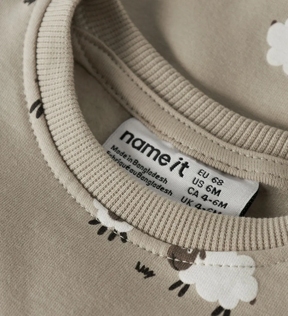 Sweatshirts-Name It Sweatshirt - NbmVimmer - Island Fossil/Sheep