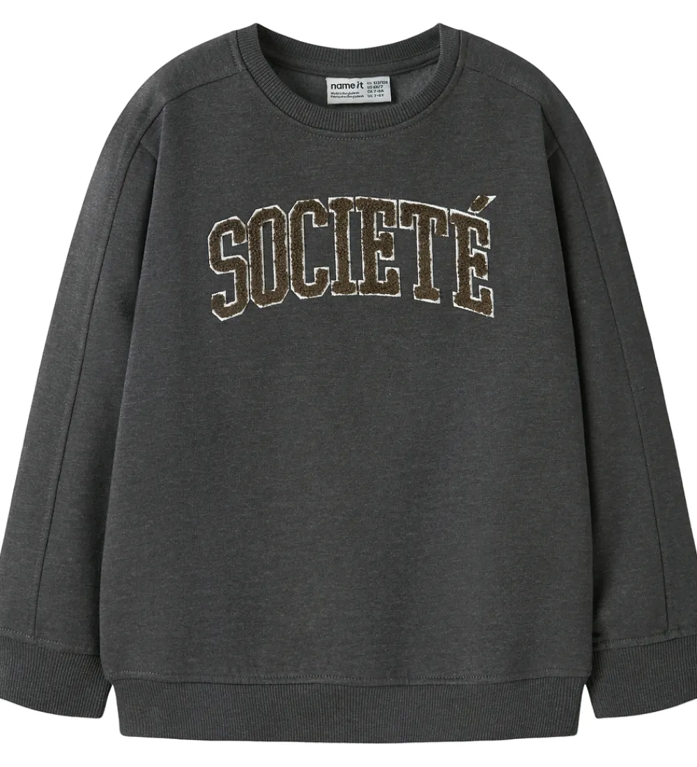 Sweatshirts-Name It Sweatshirt - NkmRobbie - Dark Grey Melange