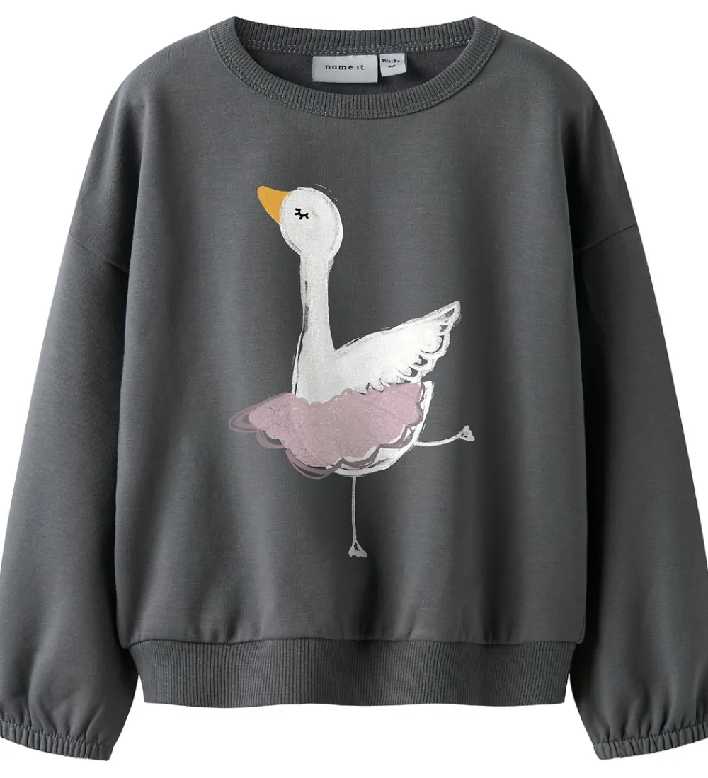 Name It Sweatshirts*Sweatshirt - NmfSwana - Lava Smoke