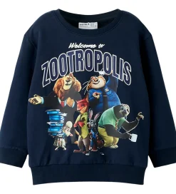 Drengetøj|Sweatshirts-Name It Sweatshirt - NmmNoel - Zootropolis - Navy Blazer